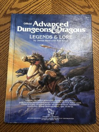 1984 Advanced Dungeons And Dragons Legends And Lore Hardcover⭐ Tsr 2013 Ad&d