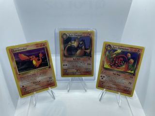 Dark Charizard Charmander,  Charmeleon - Full Pokemon Cards Set - Nm