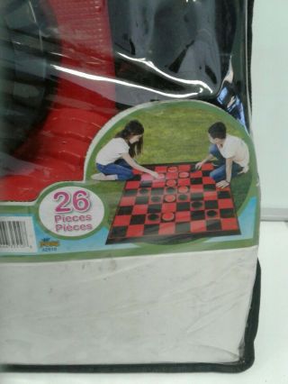 Giant Checkers Board Game Kids Adults plastic outdoor games case Complete 2