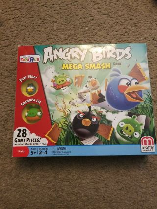 Complete Angry Birds Mega Smash Board Game Toys R Us Mattel Grandpa Pig 2011
