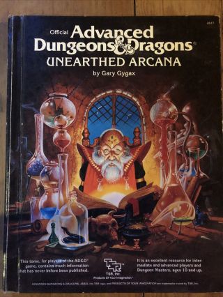 Advanced Dungeons And Dragons Unearthed Arcana 2017 1985 Gygax Tsr Ad&d Vintage