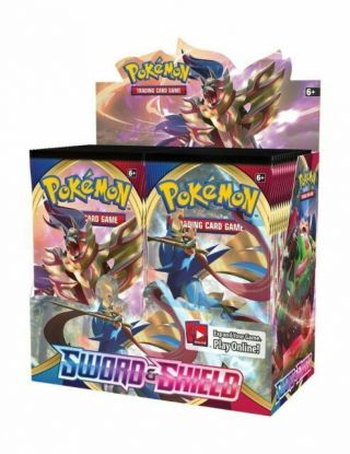 18 Packs Pokemon Sword And Shield Card Base Set 1/2 Booster Box