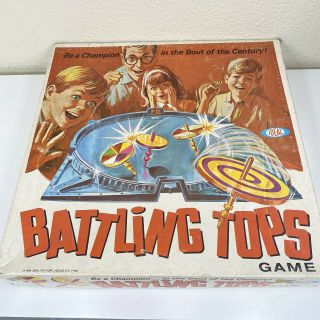 Vintage Battling Tops Game 1968 By Ideal Toy Corp.  Missing Scoring Pegs