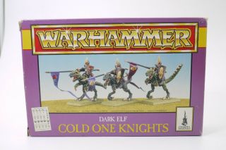 Vintage Warhammer 3 Cold One Knights Metal Dark Elf