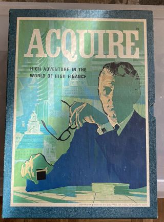 Vintage 1968 Board Game - Acquire,  High Adventure In The World Of High Finance