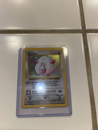Shadowless Chansey 3/102 Pokemon Card Wizards Of The Coast Holo