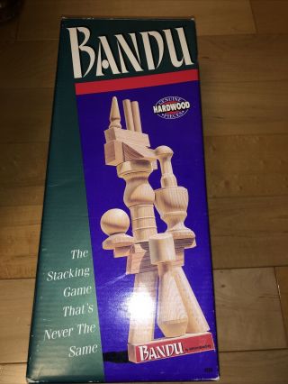 Bandu: The Stacking Game Hardwood Milton Bradley,  1991used Complete