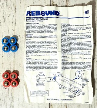 Vintage Rebound Board Game Ideal Games 1986 - w/ Pucks and Instructions 3
