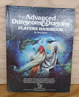 Advanced Dungeons & Dragons Players Handbook By Gary Gygax 6th Printing