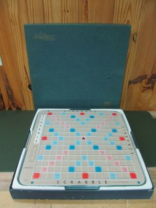 Vintage 1948 - 1976 Selchow & Righter Deluxe Scrabble Complete W/ Turntable Board
