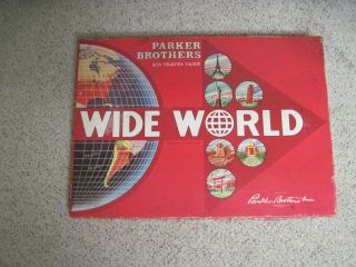 Vintage 1962 Parker Brothers Wide World Air Travel Game Board Game100 Complete