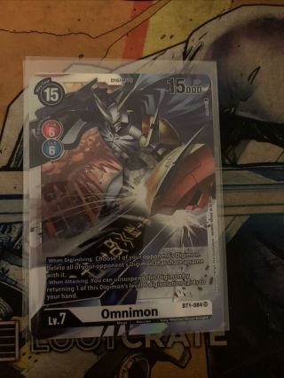 Omnimon Bt1 - 084 Sr Rare English Digimon Card Game 2020 V1.  0 M/nm