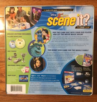 Disney Scene It Deluxe 2nd Edition DVD Board Game Tin 2007 2 DVD’s 100 Complete 2