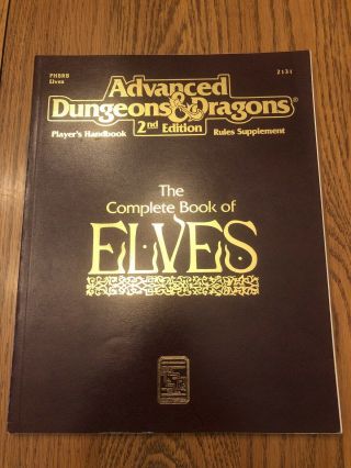 Nm The Complete Book Of Elves Ad&d 2nd Edition 1992 Phbr8