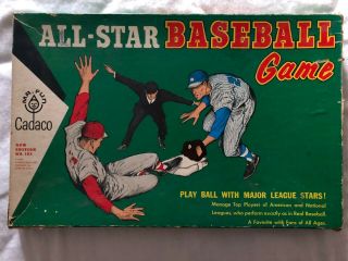 Cadaco All - Star Baseball Board Game,  Edition 183,  1962,  With Player Discs