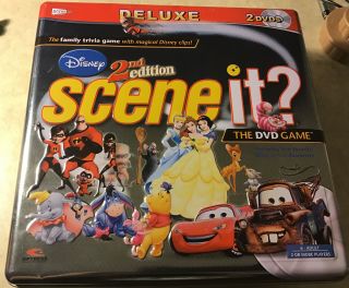 Disney Scene It? 2nd Edition Deluxe Dvd Game Tin 100 Complete 2007 Two Dvd’s