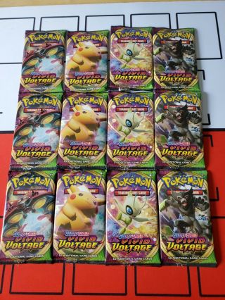 12 Vivid Voltage Pokemon Tcg Sword And Shield Booster Packs 1/3 Of Booster Box