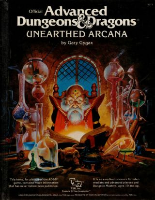 Ad&d Advanced Dungeons And Dragons Unearthed Arcana 2017 Tsr 1985