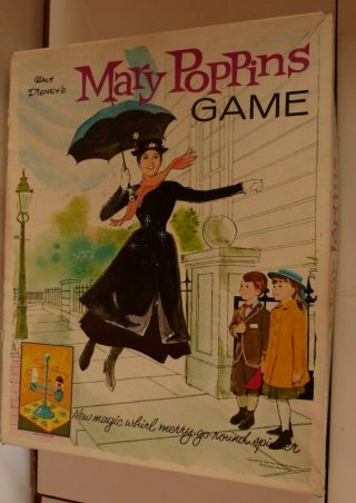 1964 Mary Poppins Board Game Walt Disney Merry Go Round Spinner Rare