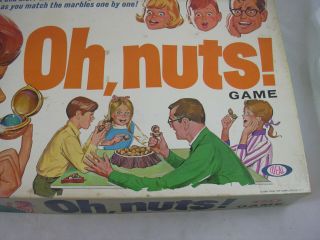 Oh,  Nuts Board Game Ideal 1969 Peek & Bluff 2116 - 2 Marbles Vintage 2
