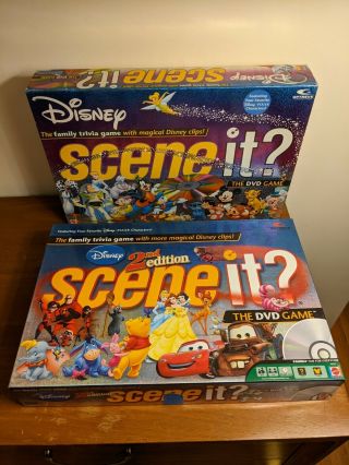 Disney Scene It? 1st And 2nd Editions Dvd Board Game Complete
