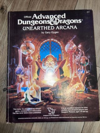 1985 Advanced Dungeons And Dragons Unearthed Arcana Tsr 2017 Ad&d Gary Gygax
