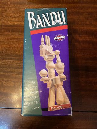 Vtg Bandu Game Stacking Milton Bradley Tower Building 1991 100 Complete