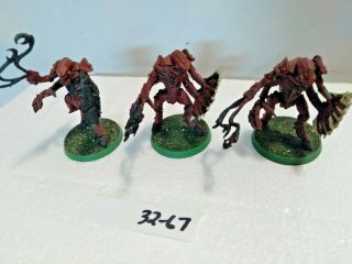 L32 - 67 Warhammer 40k 3rd Edition Tyrant Guard Metal Oop (3) Tyranids Painted