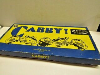 1930s - 40s " Cabby " Boardgame Near Complete,  Selchow & Righter Traffic Cabs & Cops