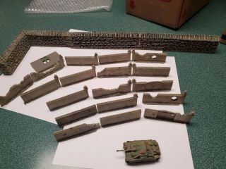 Flames Of War Battlefield In A Box Bb Large/small Walls.  Gate Etc.  Painted