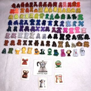 Vintage 1990s Gogo’s Crazy Bones Figures (110, ),  Stickers (5) & Game Rules (1)