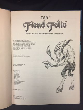 1st Ed AD&D Fiend Folio TSR 1981 OSR Vintage oop Dungeons And Dragons D&D 2