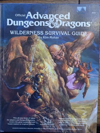 Tsr Official Advanced Dungeons & Dragons 1st Ed Wilderness Survival Guide.  1986