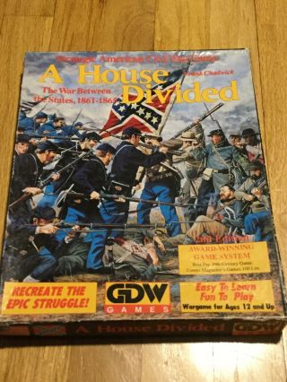 Vintage 1989 A House Divided Boardgame Gdw Games Cib Unpunched Complete