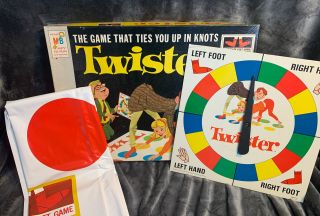 , Vintage 1966 Twister Board Game,  Milton Bradley (vtg 1960 