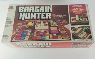 Bargain Hunter Board Game Smart Shopping Credit Card Milton Bradley Vintage 1981