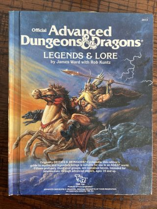 1984 Advanced Dungeons And Dragons Legends And Lore Tsr 2013 Ad&d