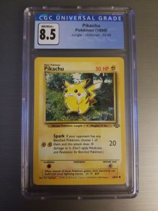 1999 Pokemon Pikachu Jungle 1st Edition Graded Cgc 8.  5 60/64 Wotc Tcg Card