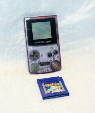 Vintage Handheld Nintendo Game Boy Color Model No.  Cgb - 001 With Pokemon Game