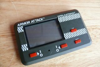 Mattel Armor Attack Vintage Lcd Electronic Handheld Arcade Video Game & Watch