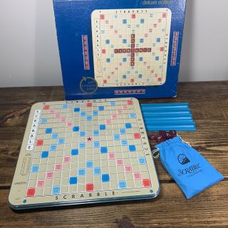 Vintage Deluxe Scrabble Turntable Edition Selchow & Righter (missing 1 Tile)