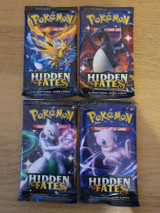 Pokemon Tcg Hidden Fates Booster Packs X4 Complete Full Art Set - 4 Packs 02