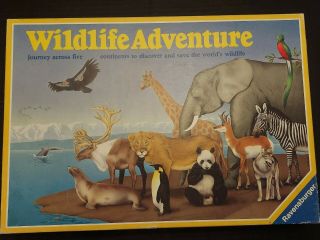 Vintage 1986 Ravensburger Wildlife Adventure Board Game.  Complete.  Exc