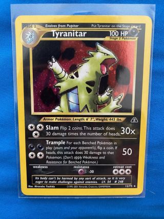 Tyranitar 12/75 Neo Discovery Set Holographic Pokemon Card Nm