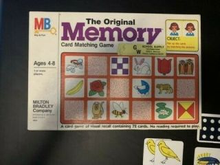 The Memory Card Matching Game Vintage 1980 All 72 Cards