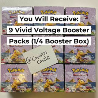 9x Pokemon Vivid Voltage Booster Packs,  Factory,  1/4 Booster Box Set