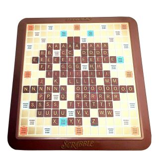 Hasbro 2001 Scrabble Deluxe Turntable Edition Board Game Complete No Box 04034 - 1