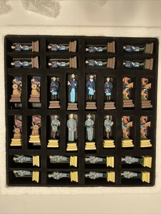 32 Piece Civil War Painted Chess Set Figures Only No Board