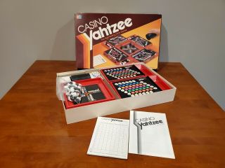 Vintage 1986 Casino Yahtzee Milton Bradley The High - Rolling Dice Game Complete