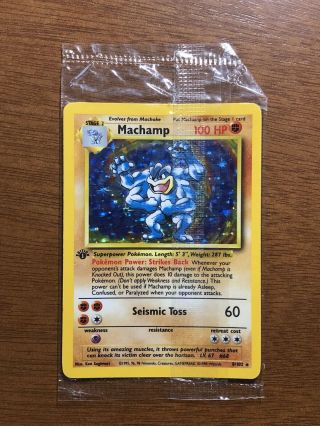 Machamp 1st Edition Pokemon Card 1999 Holo Base Set